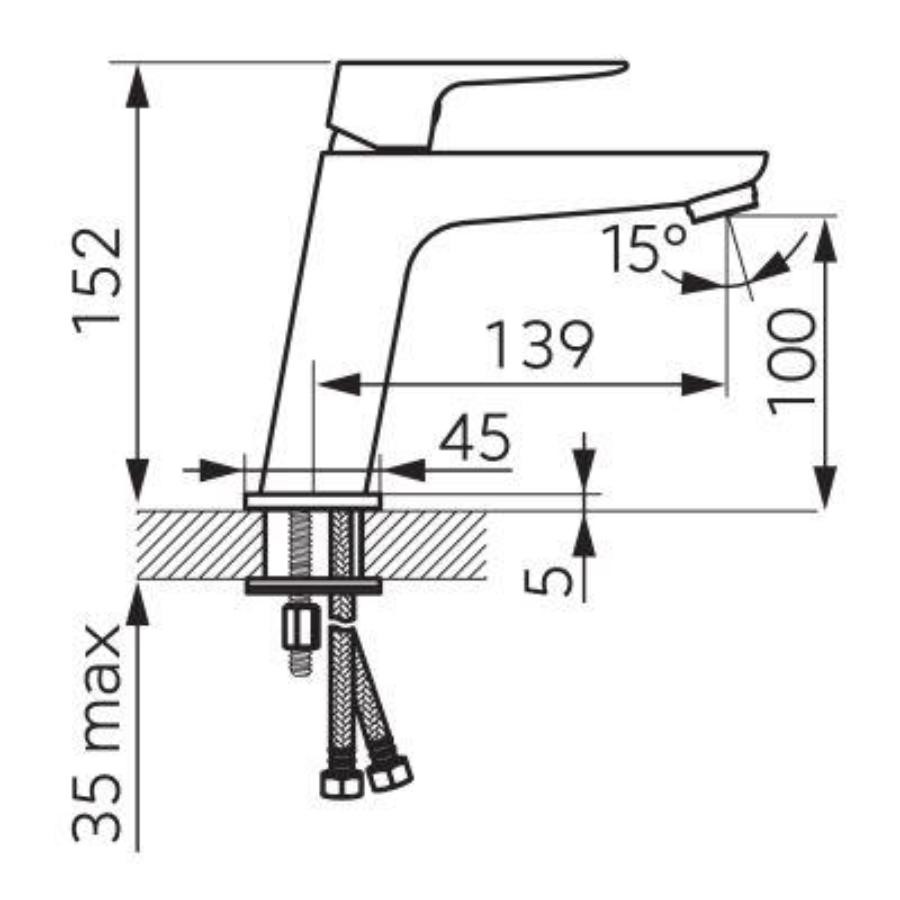Komplett baderomspakke ADEL BLACK 120 cm – dobbelservant, Geberit, vegghengt toalett og Hansgrohe  